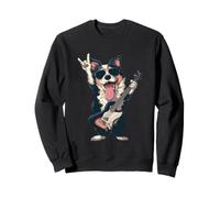 Cool Rock Dog Guitarra Tocando Divertido Diseño Animal Sudadera