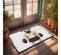 Cool Room Accessories For Teens Boys Go Hard: The Muscular Pug's Fitness Journey Felpudo al aire libre con patas para decoración del hogar (40 x 60 cm)