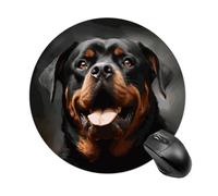 Cool Rottweiler - Alfombrilla de ratón redonda con base de goma antideslizante, alfombrilla de protección lavable para el hogar, oficina, decoración de escritorio, accesorios de escritorio, 7.8