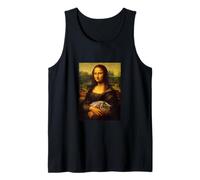Cool Sarcastic Mona Lisa Carrying Her Cat Graphic Designs Camiseta sin Mangas