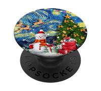Cool Sarcastic Vincent Van Gogh The Starry Christmas Night PopSockets PopGrip Adhesivo