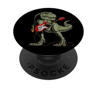 Cool Sarcástico Ilustración T-Rex Dinosaurio Tocando Guitarra PopSockets PopGrip Adhesivo