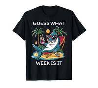 Cool Shark 2025 Semana Adivina qué Semana es Divertido Amante de los Tiburones Camiseta
