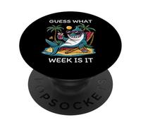 Cool Shark 2025 Semana Adivina qué Semana es Divertido Amante de los Tiburones PopSockets PopGrip Adhesivo