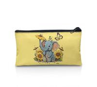 Cool Shark - Estuche portátil para niños, estuche multifunción para niños, estuche de gran capacidad para estudiantes y niñas, regalos de vuelta a la escuela, Elefante Baby Girasol, 8.8"x1.7"x4.1",