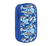 Cool Sharks - Estuche organizador de almacenamiento para lápices, color azul, color, 5.0cm*10.5cm*20.5cm, Estuche para lápices