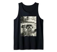 Cool Shih Tzu Perro Divertido Selfie Playa Gafas De Sol Camiseta sin Mangas