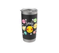 Cool Silhouette Happy Smile Face Illustration Graphic Design Vaso térmico de acero inoxidable de doble pared