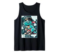 Cool Skate Dino Baby Dinosaur Cartoon for Kids Camiseta sin Mangas