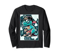 Cool Skate Dino Baby Dinosaur Cartoon for Kids Manga Larga