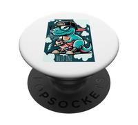 Cool Skate Dino Baby Dinosaur Cartoon for Kids PopSockets PopGrip Adhesivo