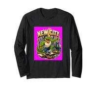 Cool Skateboarding Alligator New City Streetwear Graphic Manga Larga