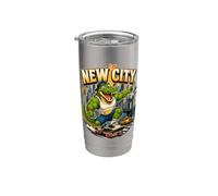 Cool Skateboarding Alligator New City Streetwear Graphic Vaso térmico de acero inoxidable de doble pared
