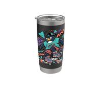 Cool Skater Penguin 90s Streetwear Graphic Vaso térmico de acero inoxidable de doble pared
