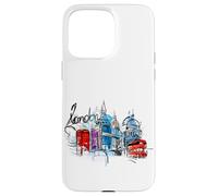 Cool Sketch Hand Drawn London Skyline Landmarks Illustration Carcasa para iPhone 15 Pro MAX