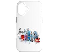 Cool Sketch Hand Drawn London Skyline Landmarks Illustration Carcasa para iPhone 16