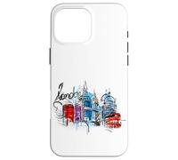 Cool Sketch Hand Drawn London Skyline Landmarks Illustration Carcasa para iPhone 16 Pro MAX
