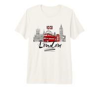 Cool Sketch Mano Dibujado Londres Arte Londres Monumentos Famosos Camiseta Premium