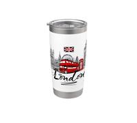 Cool Sketch Mano Dibujado Londres Arte Londres Monumentos famosos Vaso térmico de acero inoxidable de doble pared