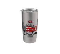 Cool Sketch Mano Dibujado Londres Arte Londres Monumentos famosos Vaso térmico de acero inoxidable de doble pared