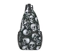 Cool Skull Sling Bag Crossbody Mochila Bolso de Hombro Mochilas Informales para Hombres Mujeres Ciclismo Senderismo Viajes