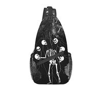 Cool Skull Unisex Pecho Bolsas Crossbody Sling Mochila Viaje Senderismo Daypack Crossbody Bag para Hombres