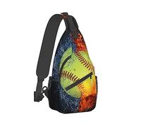 Cool Sling Mochila Compatible con Ice Water Fire Flame Softball Baseball, Ligero Bandolera Bandolera, Pecho al Aire Libre Crossbody Bike Gym Runner Daypack con Correa Ajustable para Hombres y Mujeres