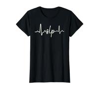 Cool SLP Heartbeat, Terapia de patología del lenguaje del Habla Linda Camiseta gráfica económica, Mujer, Negro, XL