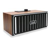 COOL SMARTPHONES & TABLETS ACCESSORIES, Altavoz Universal Música Bluetooth Cool Retro (20W) Madera Nogal Frontal Negro