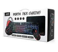 COOL SMARTPHONES & TABLETS ACCESSORIES Teclado Pack Gaming USB Español + Auriculares + Ratón + Alfombrilla Perth