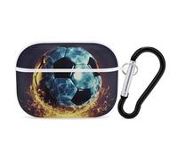 Cool Soccer Ball AirPods Pro 2 - Funda protectora rígida a prueba de golpes para mujeres y hombres, compatible con Airpod Pro de 2ª y 1ª generación con llavero, color blanco