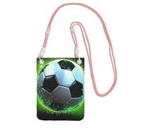 Cool Soccer Ball - Bolso para teléfono celular para mujer, funda para teléfono celular, bolsa tipo cartera con correa de hombro negra, bolsa de viaje, rosa, talla única