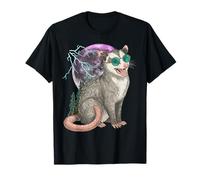 Cool Space Possum Sunglasses Galaxy Lightning Opossum Camiseta