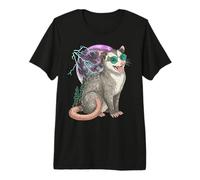 Cool Space Possum Sunglasses Galaxy Lightning Opossum Camiseta Premium