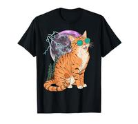 Cool Space Tiger Sunglasses Galaxy Lightning Tiger Camiseta