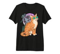 Cool Space Tiger Sunglasses Galaxy Lightning Tiger Camiseta Premium