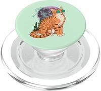 Cool Space Tiger Sunglasses Galaxy Lightning Tiger PopSockets PopGrip para MagSafe