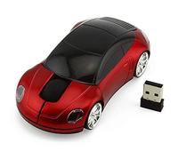 Cool Sport Car Shape Mouse 2.4GHz Wireless Car Mouse Mini pequeños Ratones ópticos para Juegos Ratones de Oficina con Receptor USB para PC Computadora portátil para niños, niñas, Adultos, 1600DPI, 3