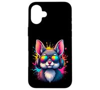Cool Squirrel con Auriculares Retro Splash Carcasa para iPhone 16 Plus