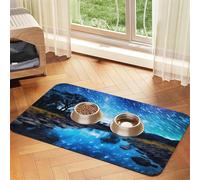 Cool Star River Print - Tapete de alimentación para mascotas, tapete para comida y agua, dispensador de agua para perros, accesorios para perros