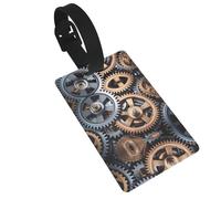 Cool Steampunk Gear - Etiqueta de equipaje con impresión de engranajes, etiquetas de cuero para bolsa de viaje y maleta