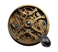 Cool Steampunk Gears - Alfombrilla de mouse redonda de goma antideslizante, ultrafina, impermeable y portátil, para oficina, PC, laptop, consola de jugadores