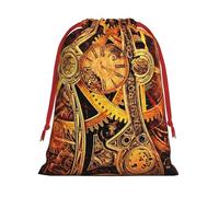 Cool Steampunk Gears - Bolsas de regalo con cordón vibrante, colección de bolsas de regalo de cumpleaños, bolsas de regalo reutilizables, bolsa de regalo de Navidad