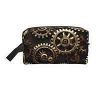 Cool Steampunk Gears - Neceser con estampado de engranajes para mujer, bolsa de aseo de viaje, bolsa de cosméticos de gran capacidad para hombres, White, Talla única