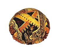 Cool Steampunk Gears Print Gorro de ducha para mujer Gorros de ducha de tela de doble capa reutilizables Gorros de pelo para niñas