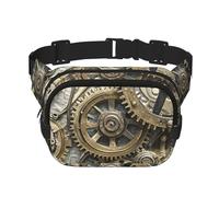 Cool Steampunk Gears - Riñonera para mujer, impermeable, ajustable, riñonera, casual, para correr, entrenamiento, senderismo, viajes, color negro, talla única, Black, Talla única