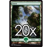 Cool Stuff Inc., LLC 20 Battle for Zendikar Forest #271 Magic The Gathering Full Art Basic Land Lot