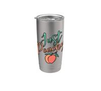 Cool Summer Fruit Retro Just Peachy & keep it Peachy Graphic Vaso térmico de acero inoxidable de doble pared