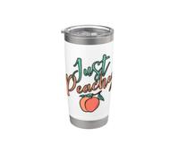 Cool Summer Fruit Retro Just Peachy & keep it Peachy Graphic Vaso térmico de acero inoxidable de doble pared