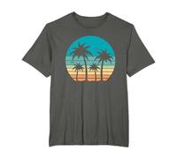 Cool Summer Vacation Men Women Sunset Beach Palm Tree Camiseta